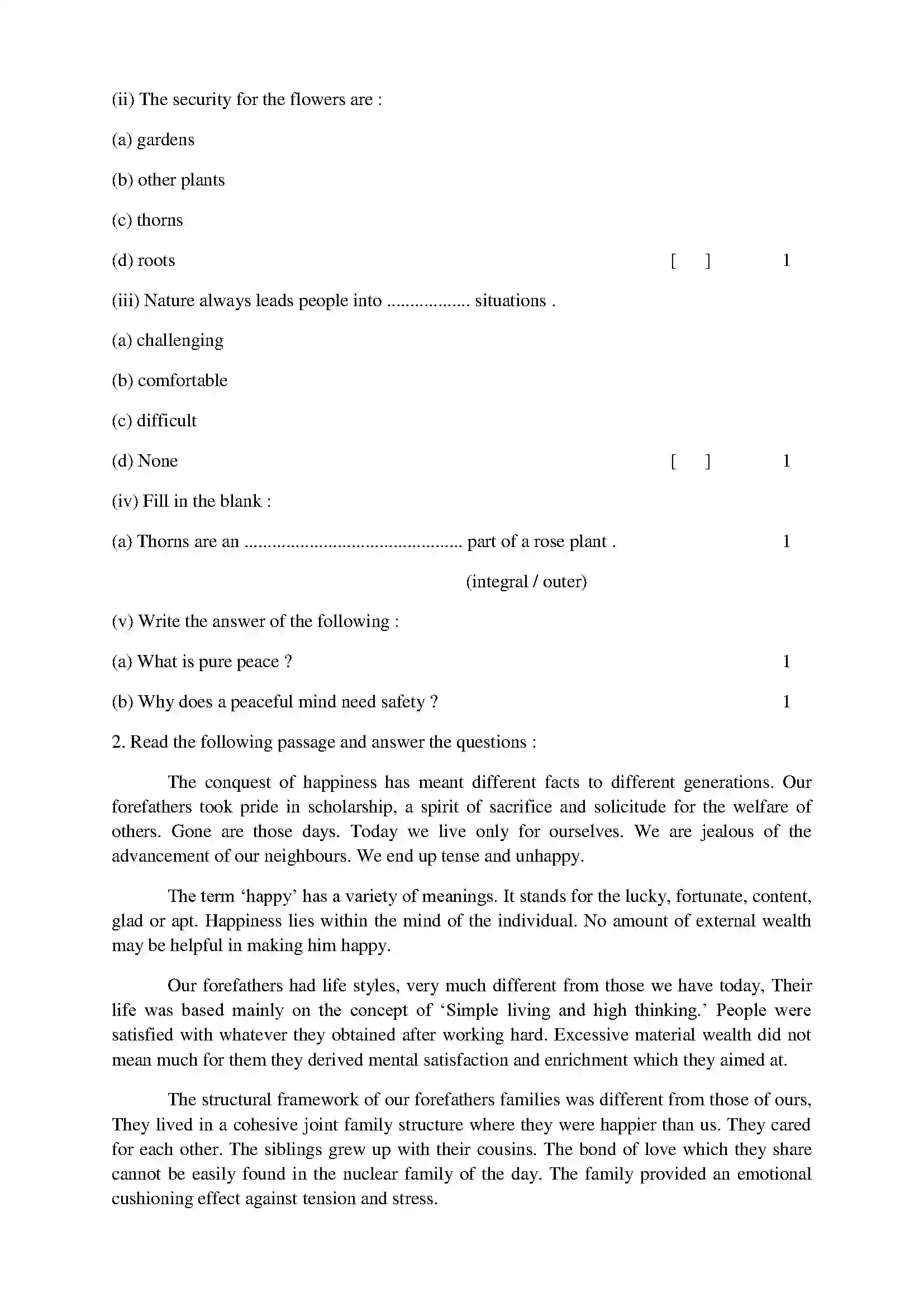 RBSE Class 10th 2022 English (comp.) Model Papers Sample Papers 2