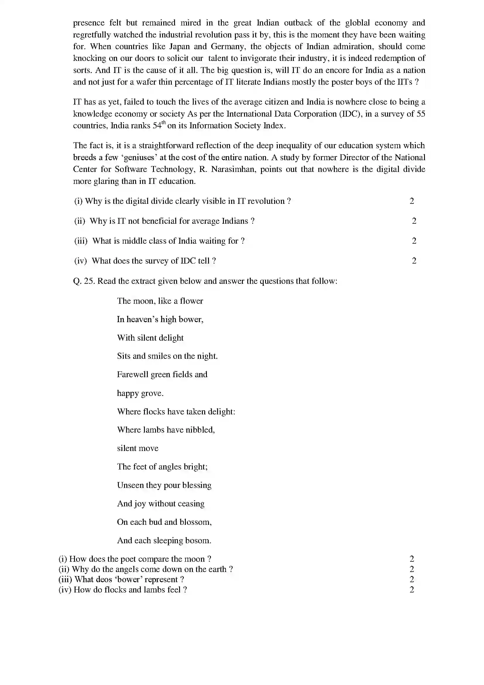 RBSE Class 12th 2022 English Lit. Model Papers Sample Papers 4