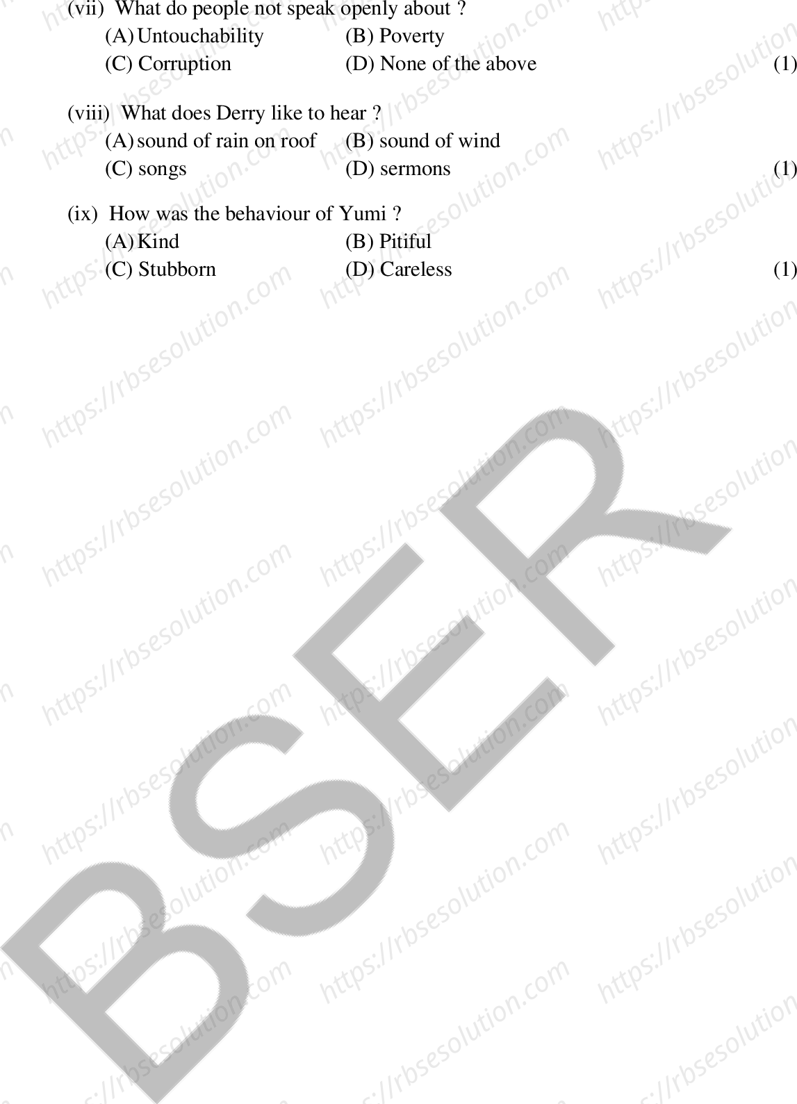 RBSE Class 12th 2025 English Compulsory Sample Papers 8