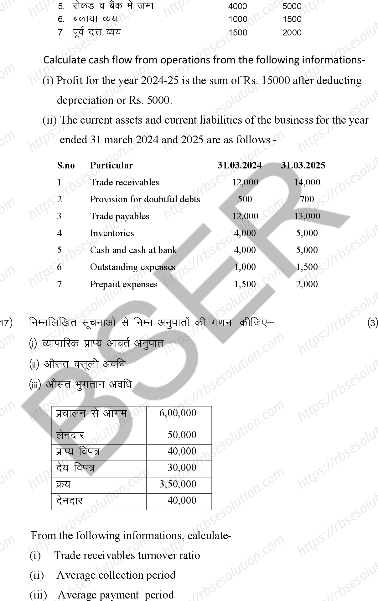 RBSE Class 12th 2026 Accountancy Sample Papers 16