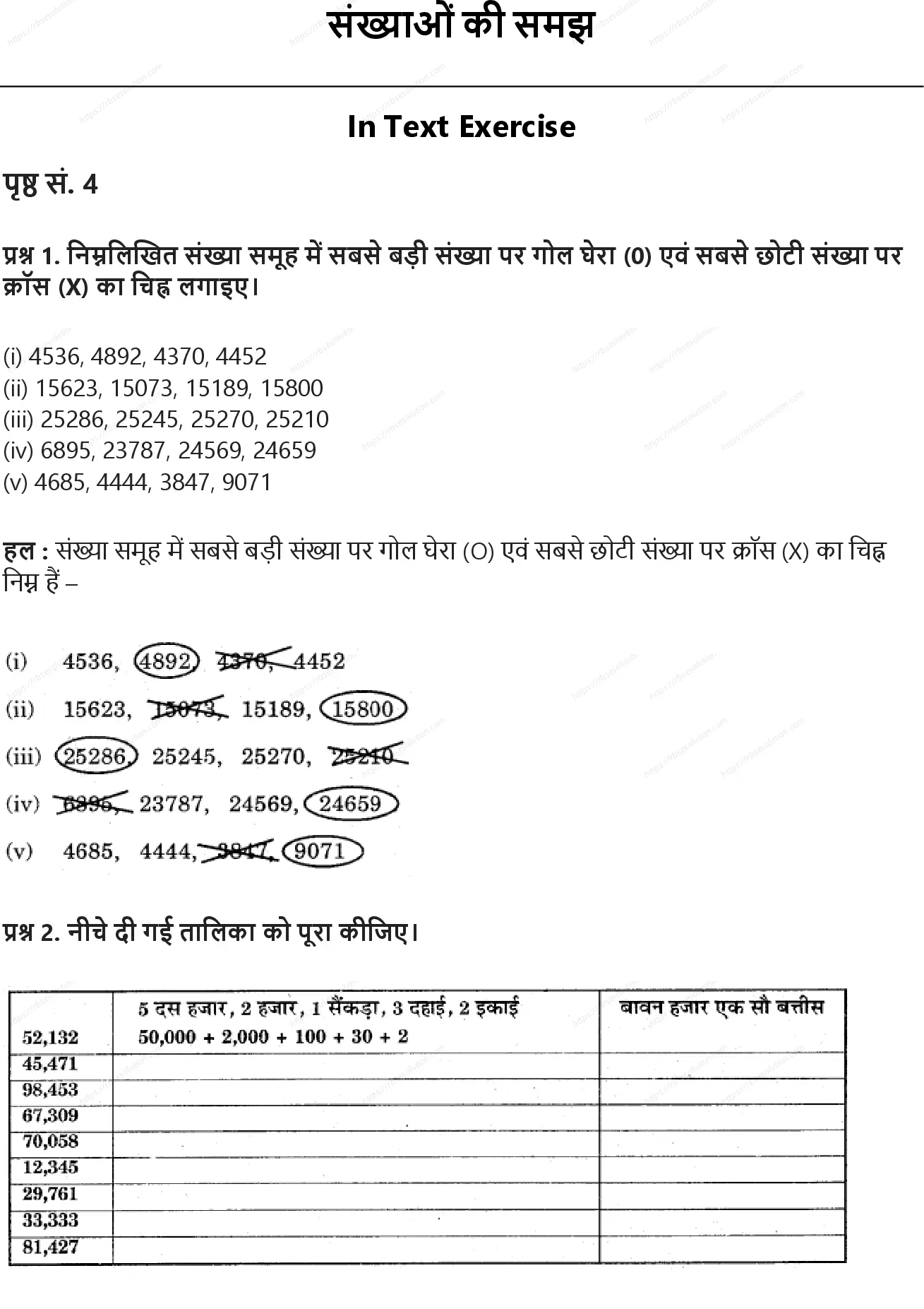 RBSE Class 6th गणित संख्याओं की समझ Solutions 0