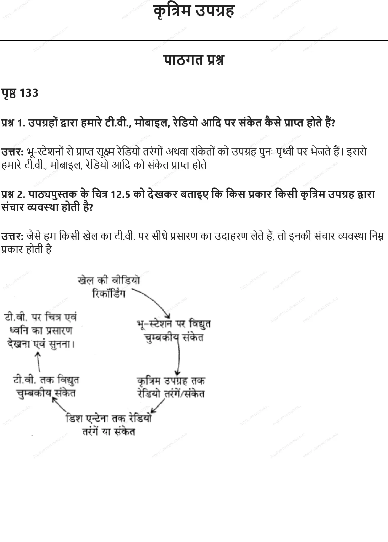 RBSE Class 8th विज्ञान कृत्रिम उपग्रह Solutions 0